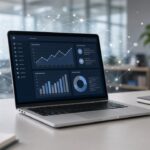 API integration Lebanon — laptop dashboard with connected systems network