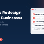 Website redesign checklist for Lebanon businesses, Step To Media navy featured image